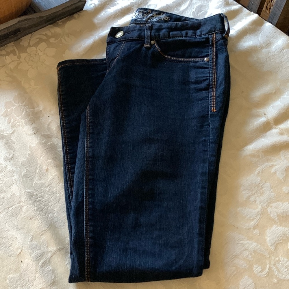 Express Zelda jeans. Dark blue. 6 short